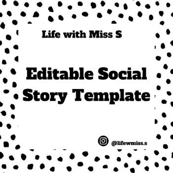 Preview of Social Story Editable Template