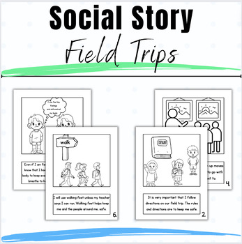 Preview of Social Story Field Trip Expectations Behavior Management SEL Coloring Book