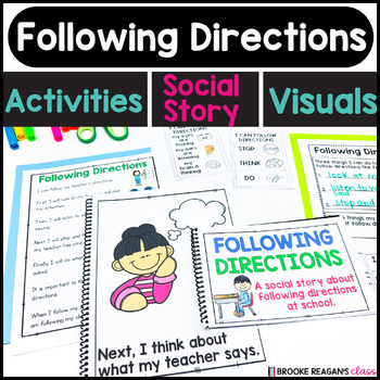 Preview of Social Story: Following Directions - Listen to Teacher- Social Skills Activities