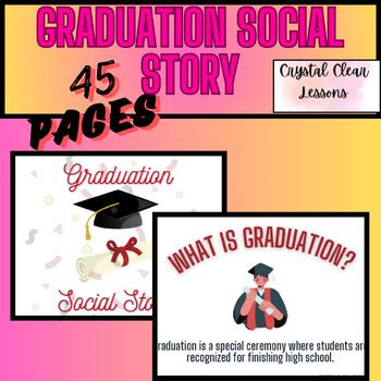 Preview of Social Story: Graduation, Task Cards, Graduation Cap Decor Template