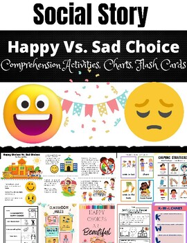 Preview of Social Story Happy Vs. Sad Choices: Behavior Management Activities