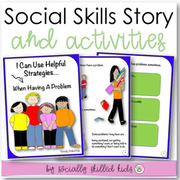 Preview of I Can Use Helpful Strategies | Social Skills Story & Activities | For K-2nd