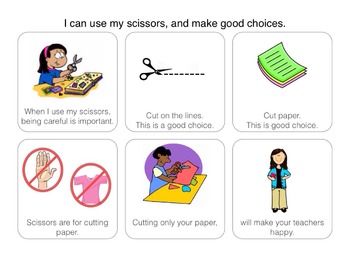 Preview of Social Story: I can use my scissors and make good choices
