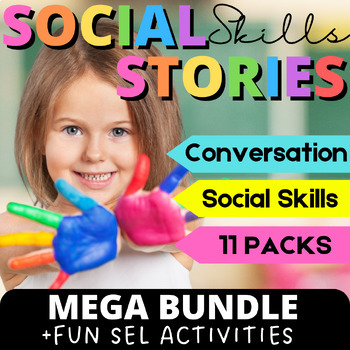 Preview of Social Skills Story BUNDLE Conversation & Social Skills with Games & Activities
