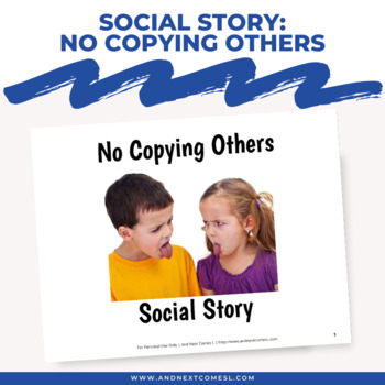 Preview of Social Story: No Copying Others