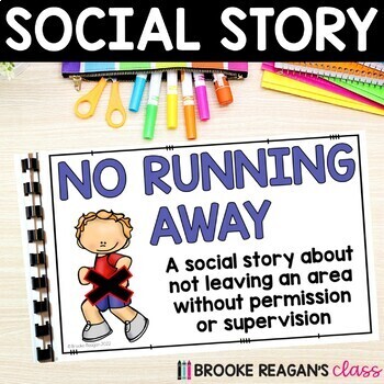 Preview of Social Story: No Running Away {Elopement} Visual Reminders and SEL Activities