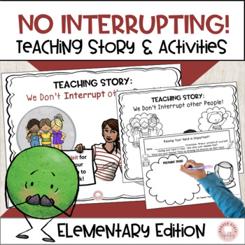 Preview of No Interrupting Conversation Lesson Elementary Social Story Activities