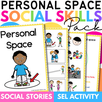 Preview of Personal Space Boundaries Social Skill Story Pack & SEL Activity