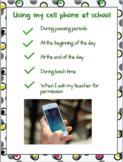 Social Story/Poster "Using a Cell Phone at School"
