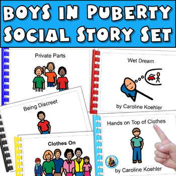 Preview of Private Parts Social Story Set Boys Males Puberty Autism Hands Out of Pants SPED
