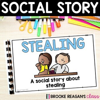 Preview of Social Story: Stealing - Activity and Visual