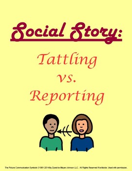 Preview of Social Story: Tattling vs Reporting