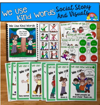 Preview of Social Story Unit:  "We Use Kind Words"