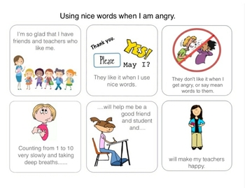 Preview of Social Story: Using nice words when I am angry
