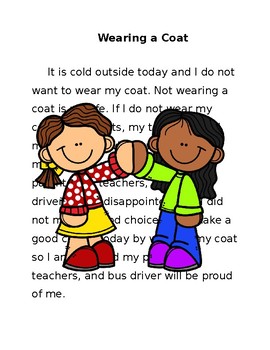 Preview of Social Story- Wearing a Coat *editable*