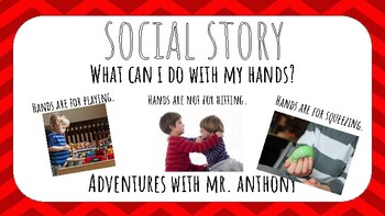Preview of Social Story: What Can I do With My Hands? + Yes/No Chart