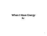 Social Story- When I Have Energy