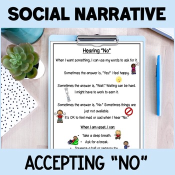 Preview of Social Narrative Visual Cue for Accepting NO