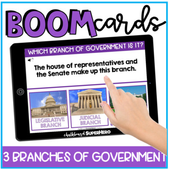Preview of Social Studies: 3 Branches of Government Boom Cards™ {distance learning}