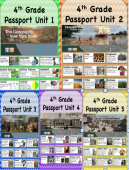 Preview of Social Studies 4th Grade Vocabulary with Definitions Bundle Unit 1-5