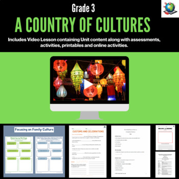 Preview of Social Studies - A Country of Cultures Video Package for Grade 3