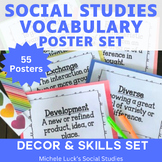 Social Studies Academic Vocabulary Classroom Posters Bulle
