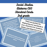 Social Studies Alabama COS Standard Cards- 2nd Grade