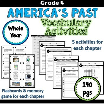 Preview of Social Studies Alive: America's Past Vocabulary Activities WHOLE YEAR