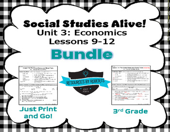 Preview of Social Studies Alive! TCi Unit 3 Economics Bundle Lessons 9-12