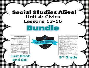 Preview of Social Studies Alive!  TCi Unit 4 Civics Lesson 13-16 Bundle
