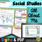 Social Studies All About Me Pennant Distance Learning
