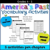 Social Studies: America's Past Whole Year Vocabulary Activities