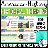 Social Studies American History Historical Thinking Bell Ringers