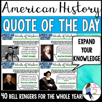 Preview of Social Studies American History Quote of the Day Bell Ringers