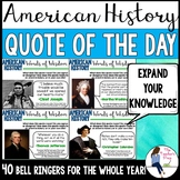 Social Studies American History Quote of the Day Bell Ringers