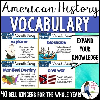 Preview of Social Studies American History Vocabulary Bell Ringers