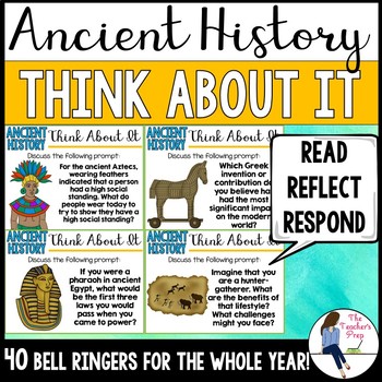 Preview of Social Studies Ancient History Critical Thinking Bell Ringers