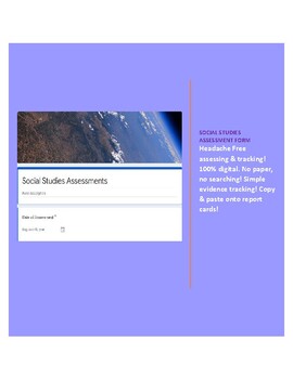 Preview of Social Studies Assessment - Google Form