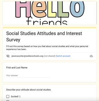 Preview of Social Studies Attitudes and Interest Survey