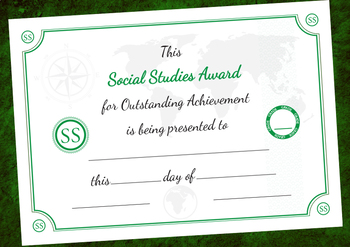 Preview of Social Studies Award Certificate