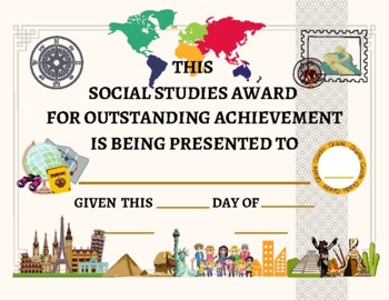 Preview of Social Studies Award Certificate