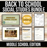Social Studies Back to School Middle School Bundle