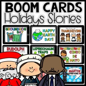 Preview of Social Studies Boom Cards: Digital Story Reading Comprehension