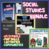 Social Studies Bundle Maps, Communities & US Symbols