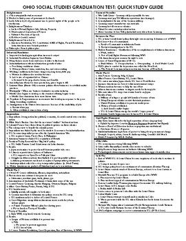 Preview of Social Studies Cheat Sheet - Ohio Graduation Test Prep