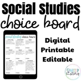Social Studies Choice Board 