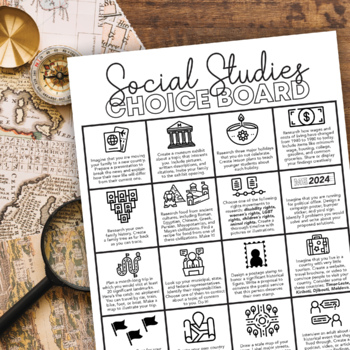Preview of Social Studies Choice Board: Project-Based Independent Learning