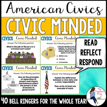 Preview of Social Studies Civics Critical Thinking Bell Ringers