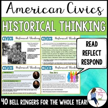 Preview of Social Studies Civics Historical Thinking Bell Ringers