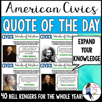 Preview of Social Studies Civics Quote of the Day Bell Ringers